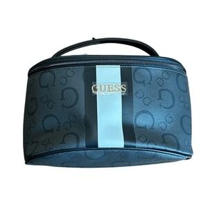 GUESS Brecken Travel Cosmetic Bag Black Monogram G Zipper Pouch Style H9432958